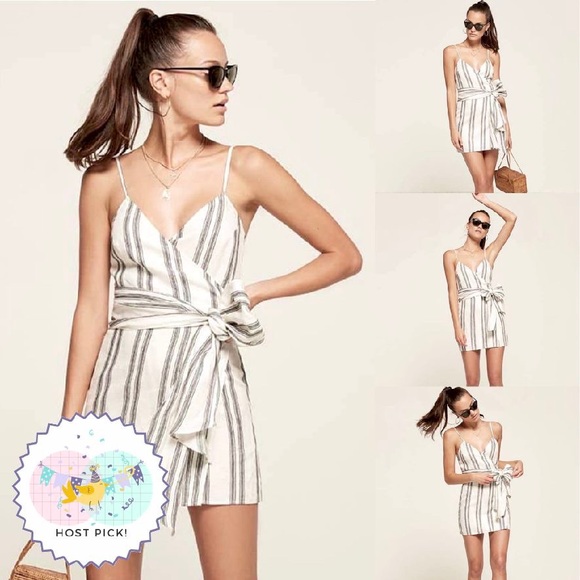 Reformation Dresses & Skirts - REFORMATION Angela Striped Wrap Dress